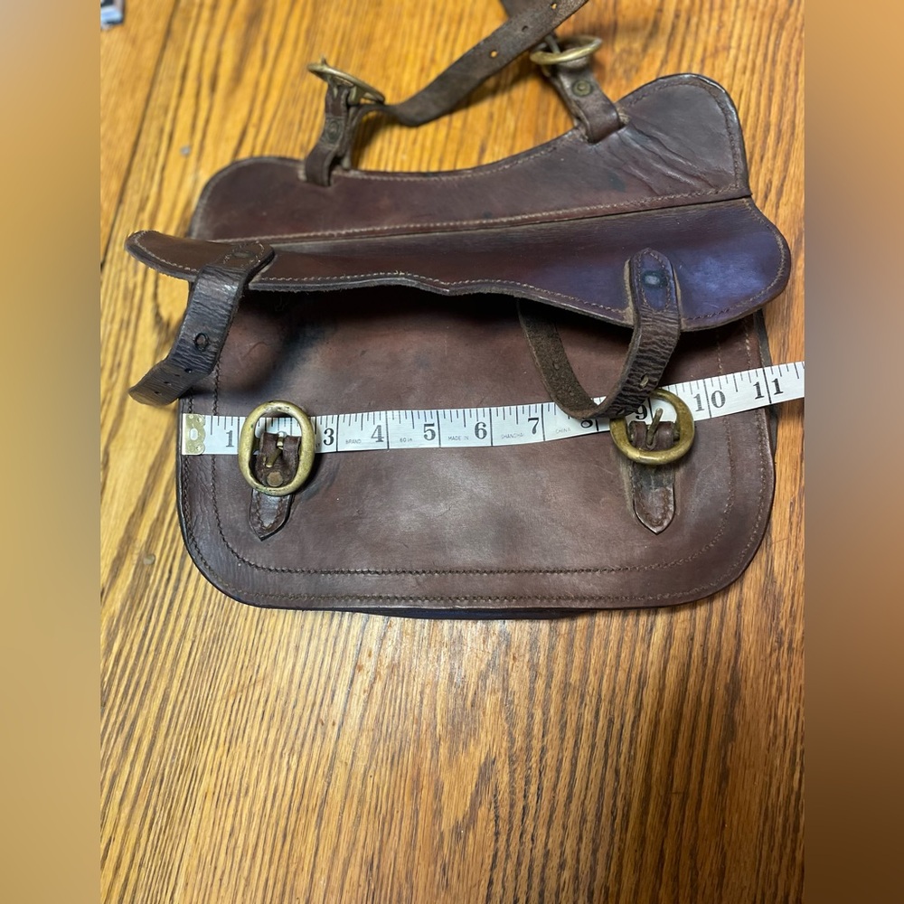 Moto/Horse Single Brown Leather Saddlebag Unisex - Picture 3 of 5